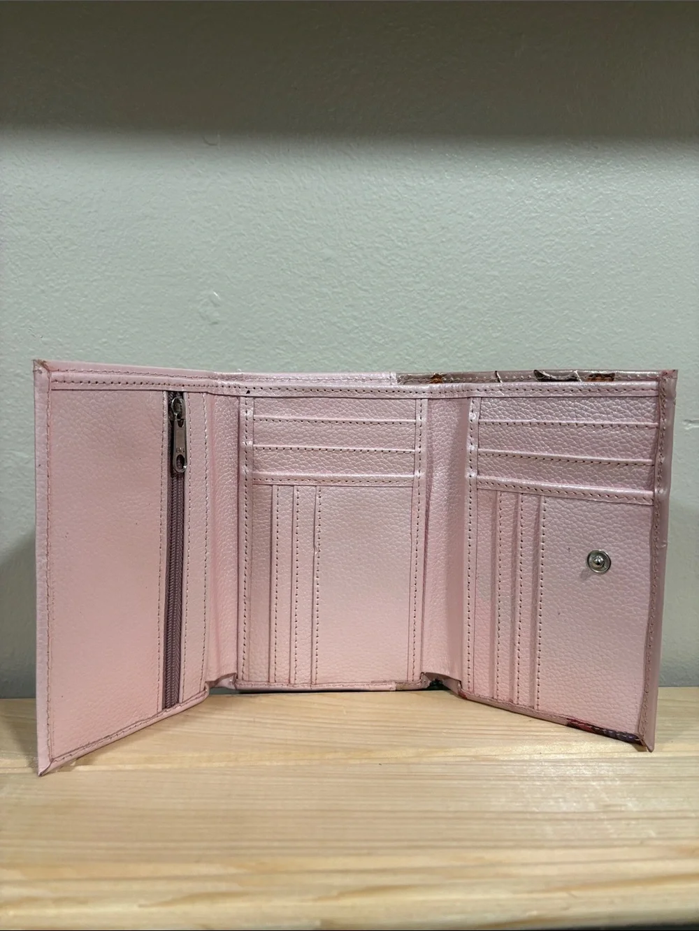 Pastel Pink Butterfly Detail Wallet